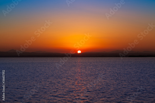 sunset in Albufera lake Valencia Spain © lunamarina