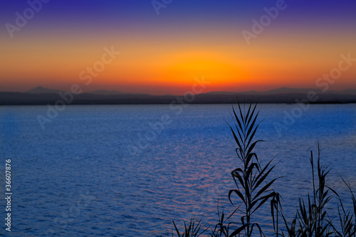 sunset in Albufera lake Valencia
