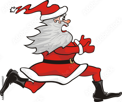 santa claus running