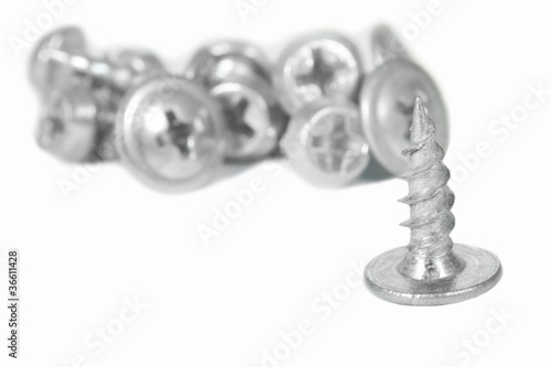 screws on a white background
