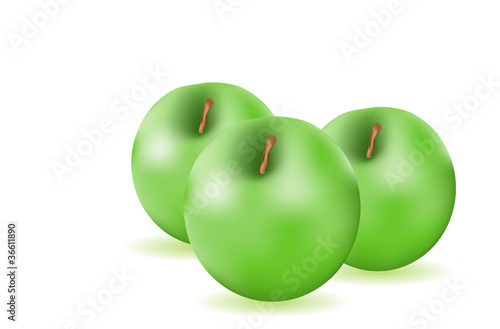 Three green apple