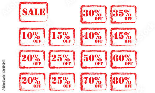 isolated red sale tags