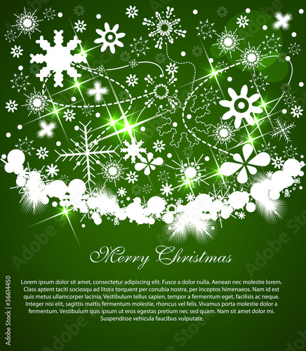 Christmas background with light snow and place for your text