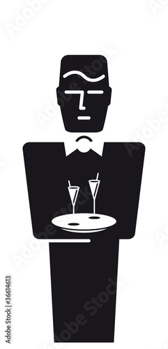 Reservierter Butler mit Cocktails