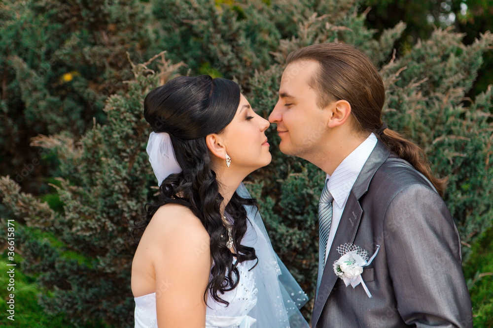 Happy bride and groom Happy bride and groom