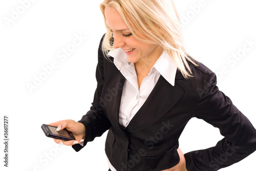 Portrait of businesswoman using a cell phone