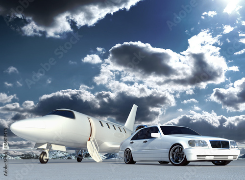 plane and car