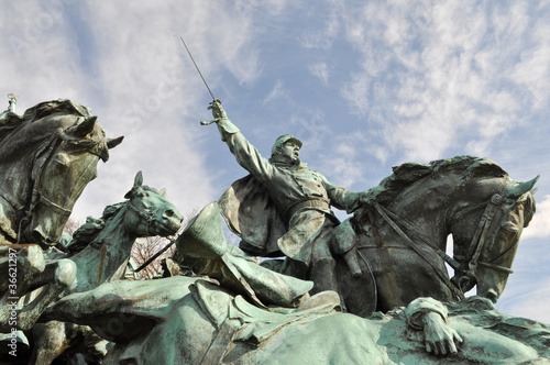 Billede på lærred Civil War Soldier Statue