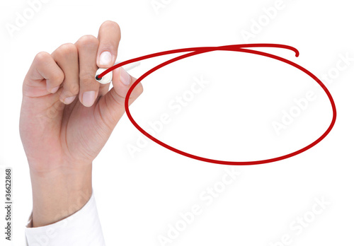 Принти на полотні hand drawing a red circle