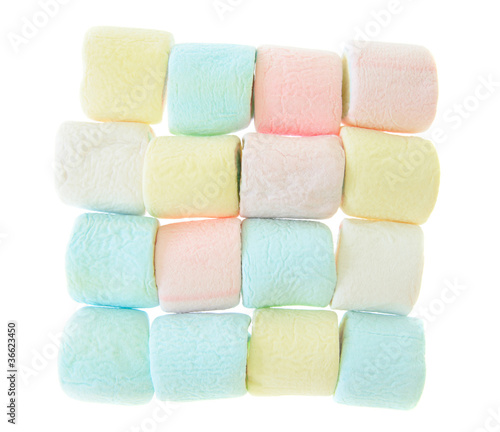 colorful marshmallow isolated