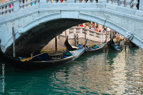 Bridge over side Canal in the City of Venice Italy