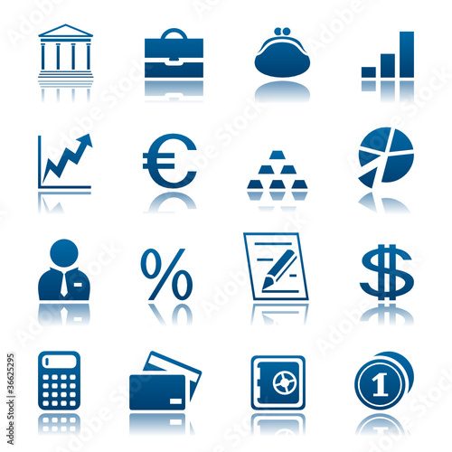 Banks and finance icon set