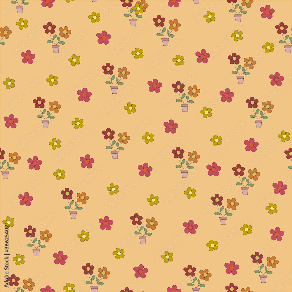 Floral wallpaper pattern.