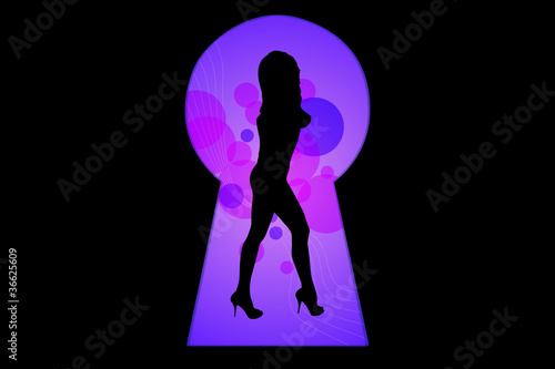 Purple Key Hole Girl