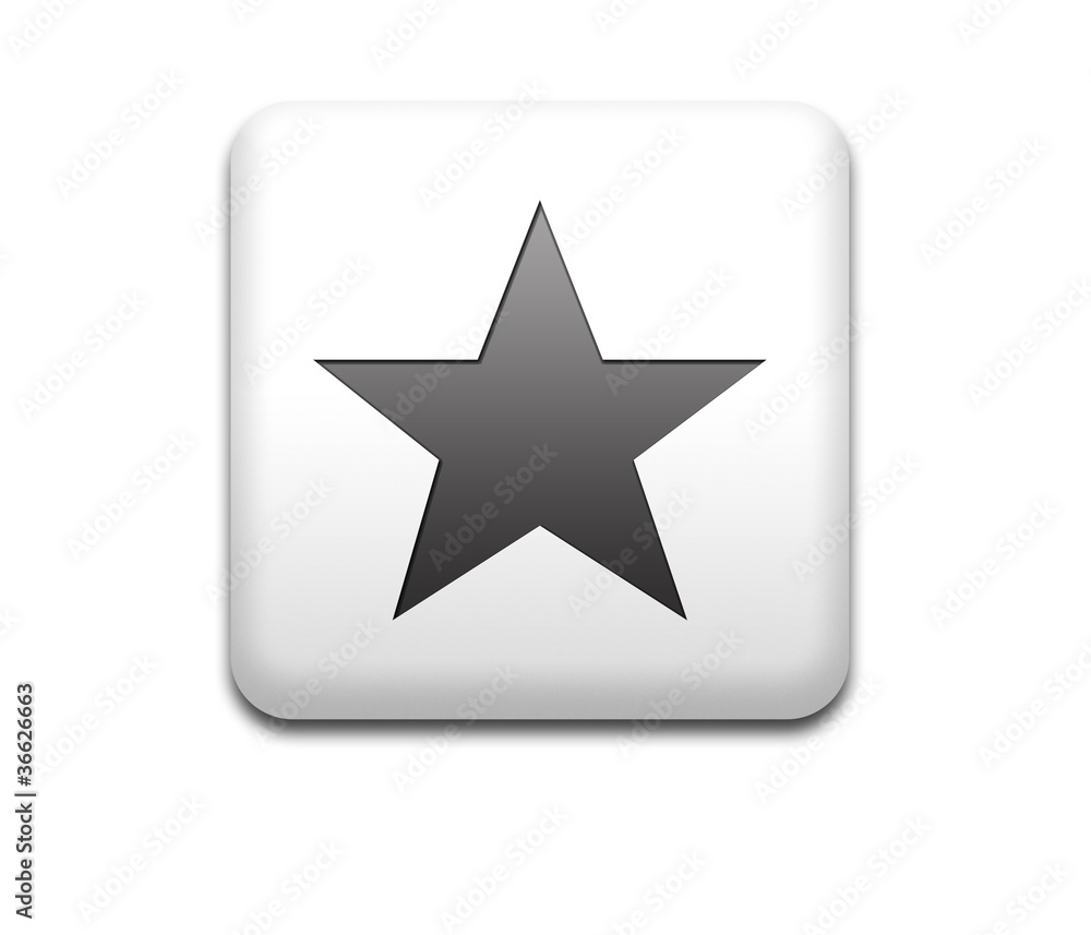 Boton cuadrado blanco simbolo estrella Boton cuadrado blanco simbolo estrella
