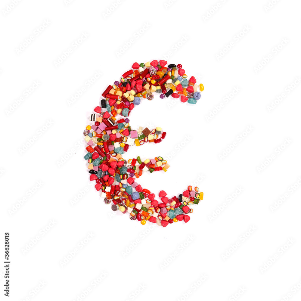 Candy letter on white background Candy letter on white background