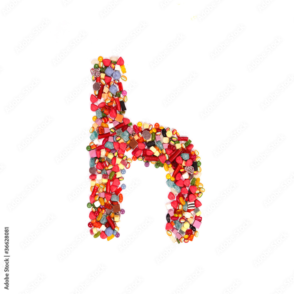 Candy letter on white background Candy letter on white background