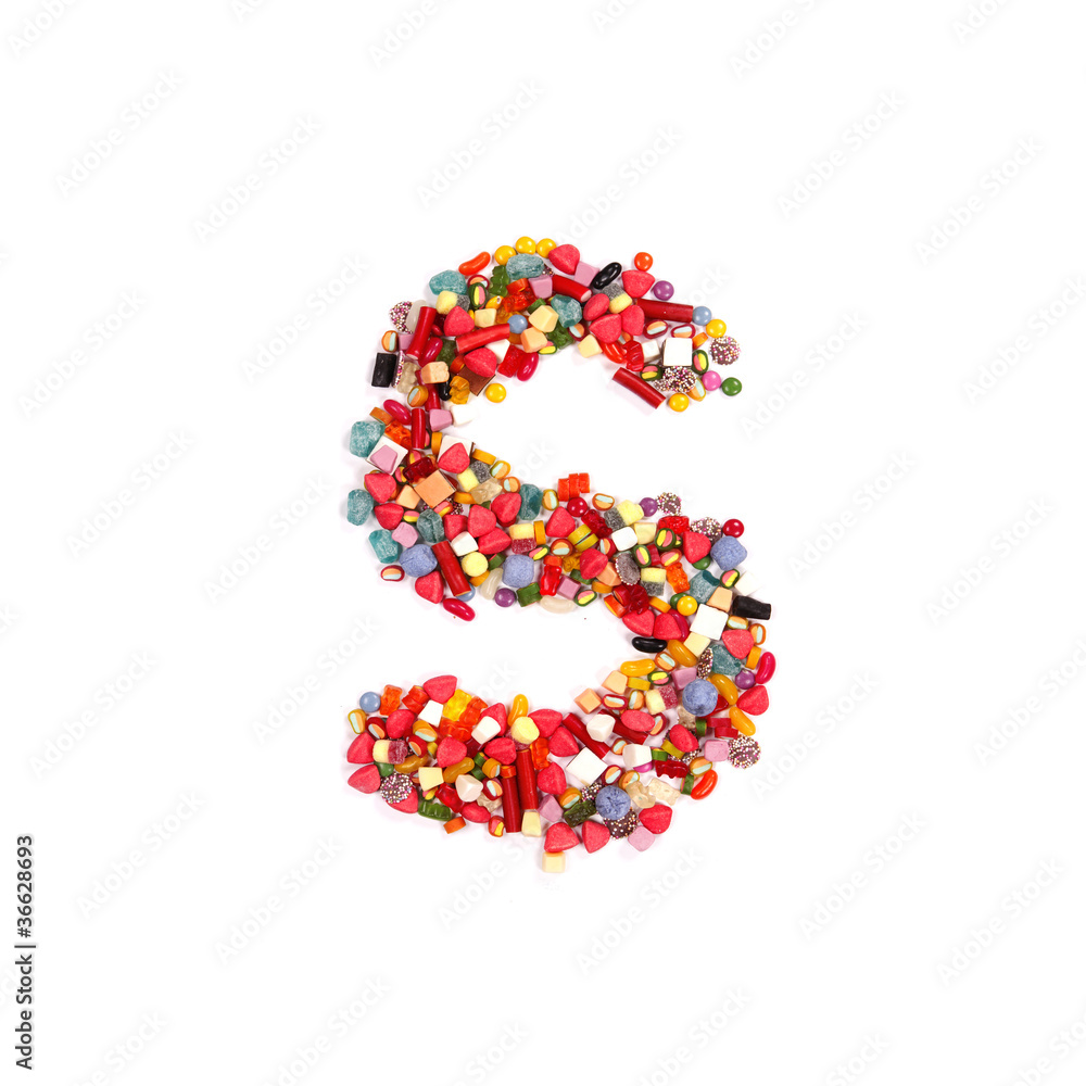 Candy letter on white background Candy letter on white background