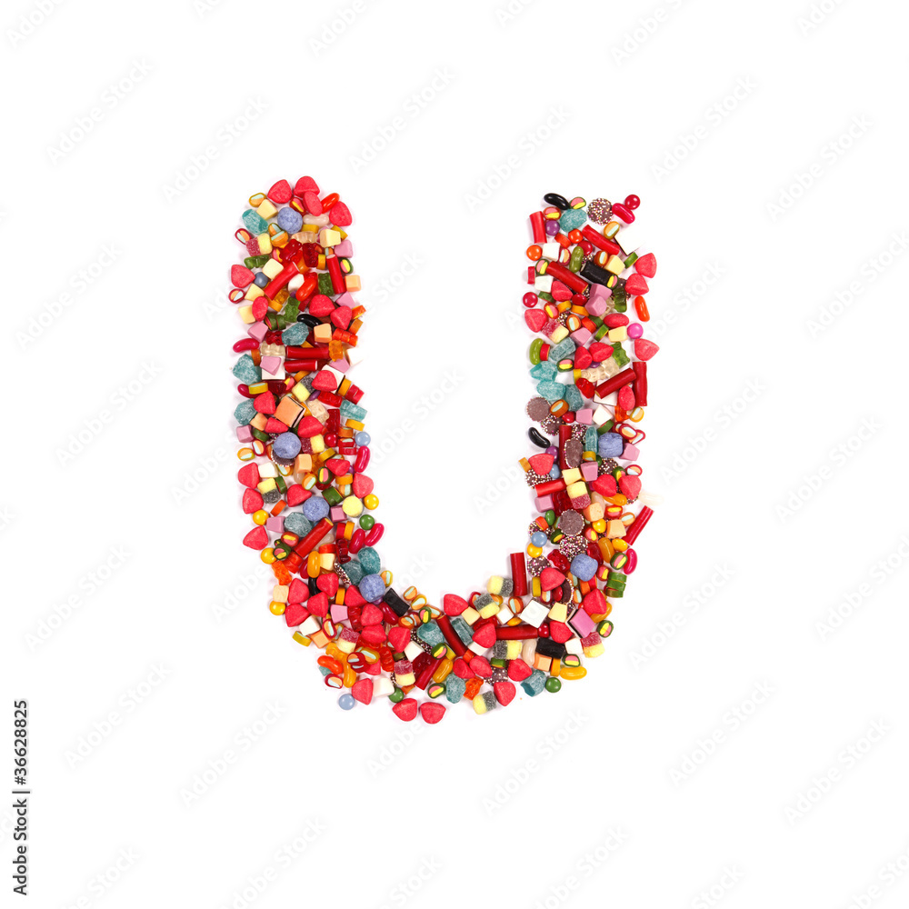 Candy letter on white background Candy letter on white background