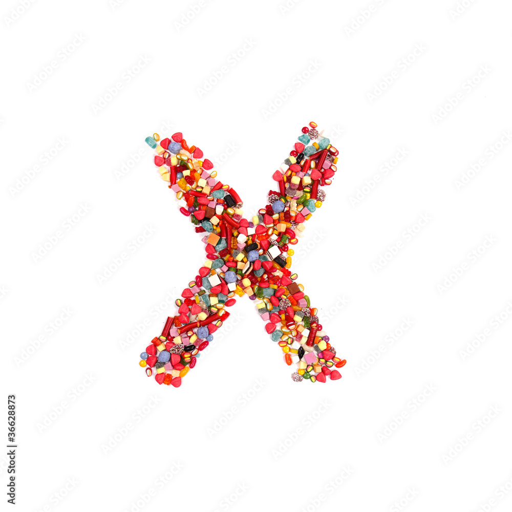 Candy letter on white background Candy letter on white background