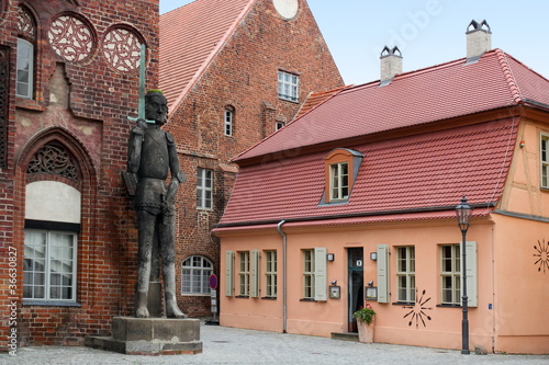 Bild auf Leinwand Brandenburg an der Havel, Rathaus mit Roland
