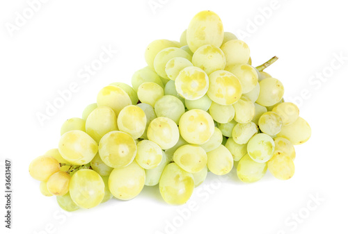 Bunch of fresh grapes isolated on white background