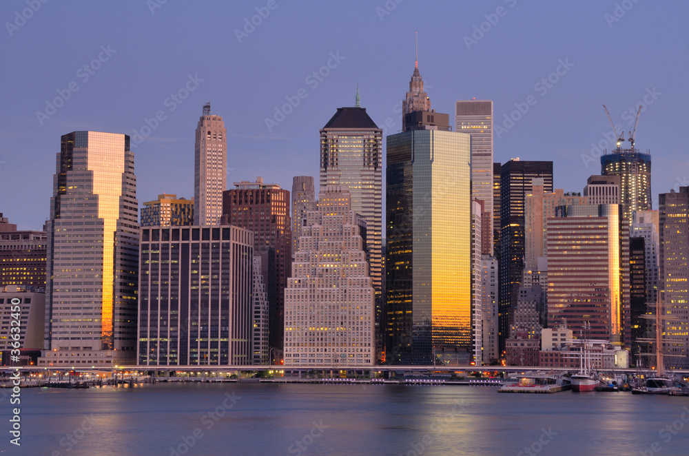 Lower Manhattan Financial District and the East River