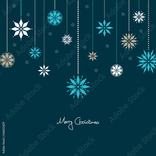Hanging Snowflakes Turquoise/Blue/White