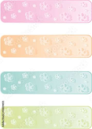 Banners Set, Blumen, Vektor, Hintergrund