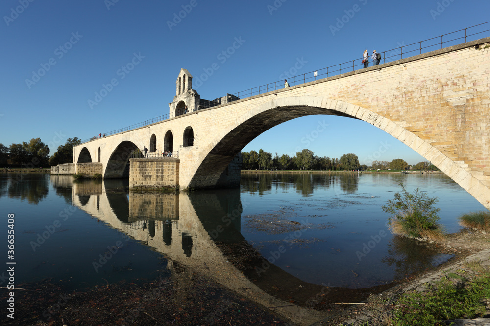 Medieval bridge in Avignon, France
