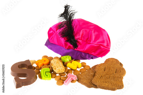 Sinterklaas candy and black Piet hat photo
