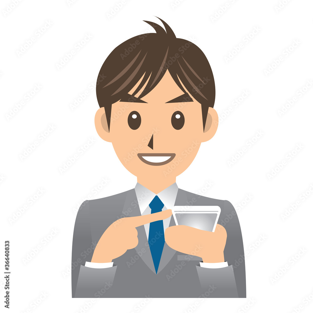 ビジネスマン A BI スマホ