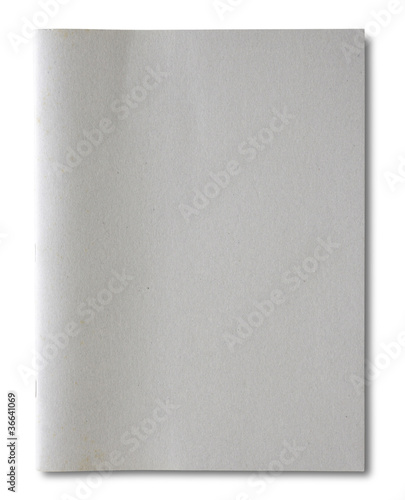 gray recycled notebook isolated on white background