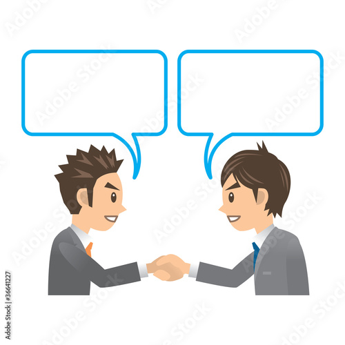 ビジネスマン A 握手 吹き出し