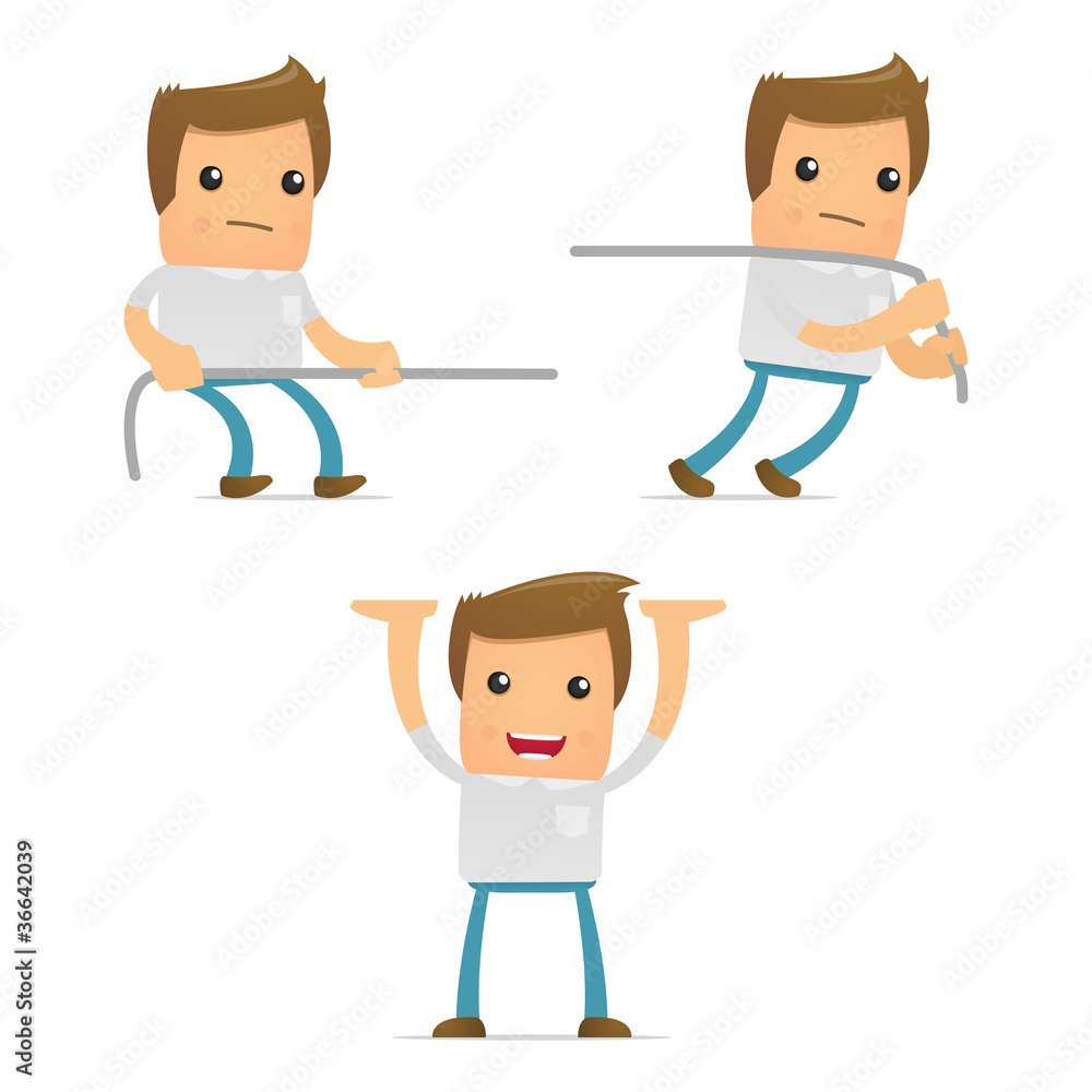 set of funny cartoon casual man set of funny cartoon casual man