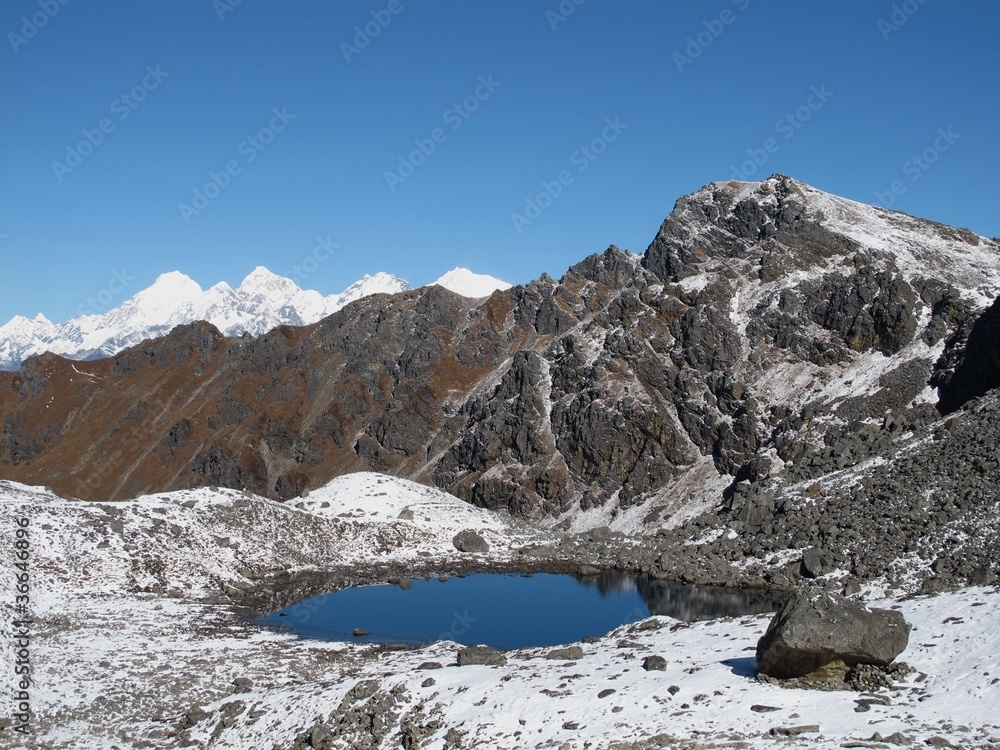 Fototapeta premium Beautiful blue lake near Gosainkund, Nepal
