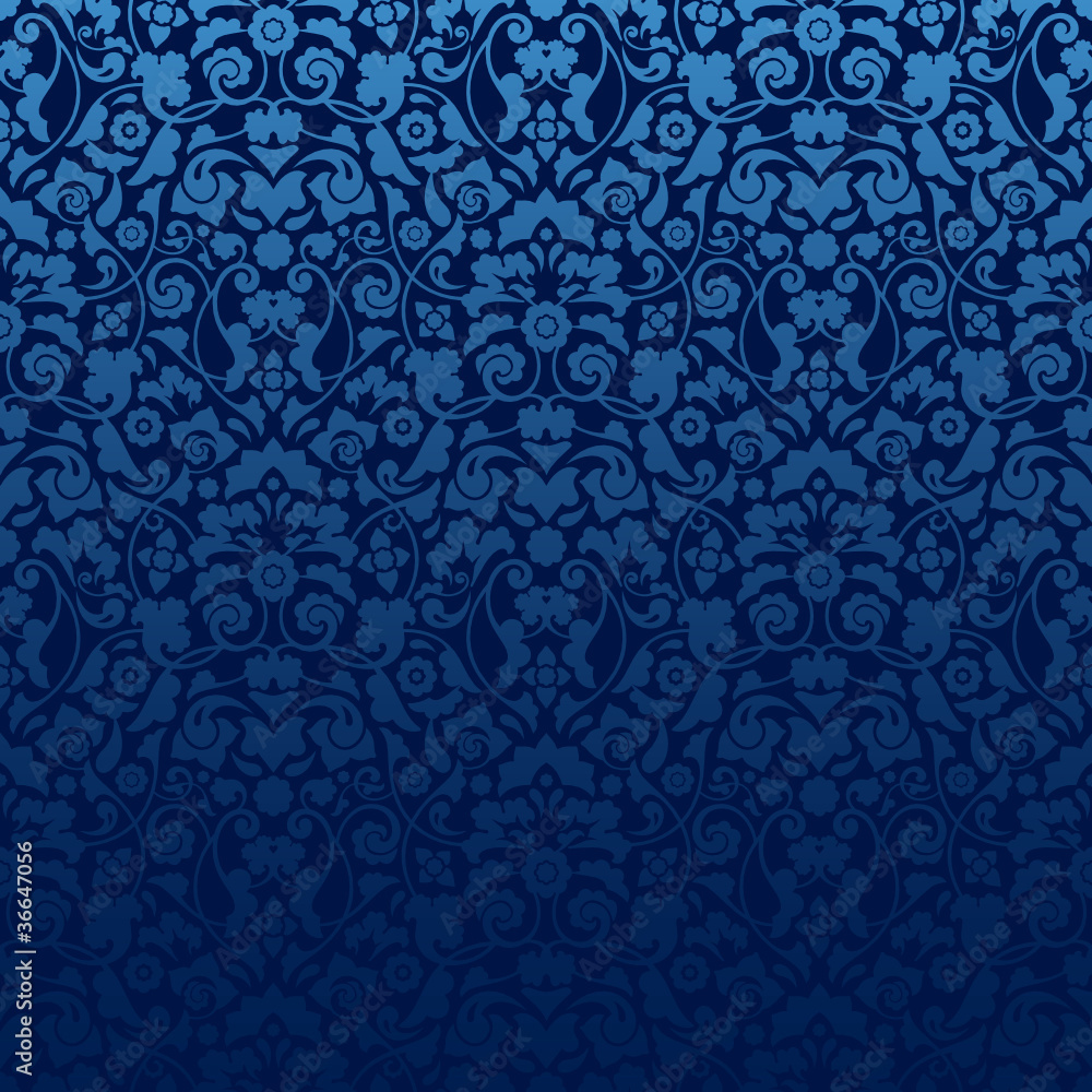 Seamless Damask Pattern Blue Seamless Damask Pattern Blue