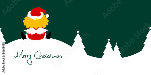 Card Angel Santa´s Hat Sitting In Snow