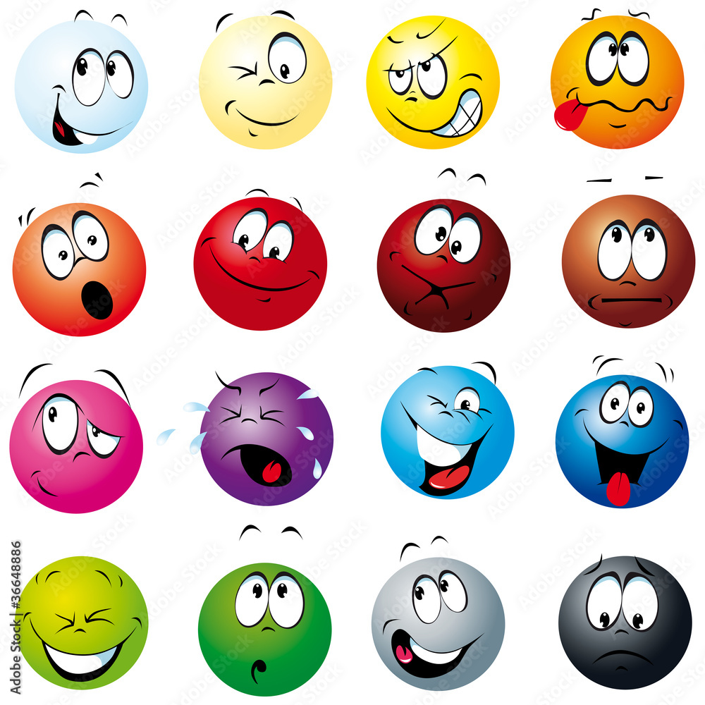 color balls with many expressions color balls with many expressions