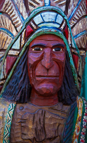 American Indian wooden carving