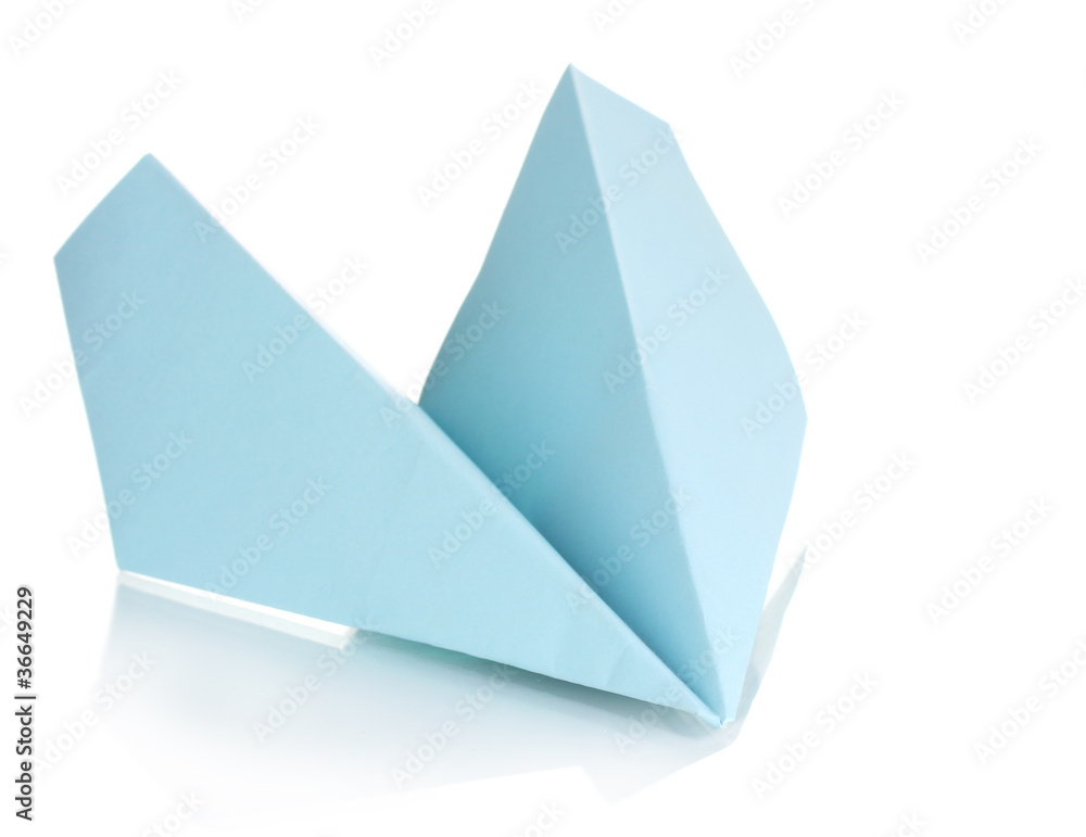 Origami paper airplane isolated on white Origami paper airplane isolated on white