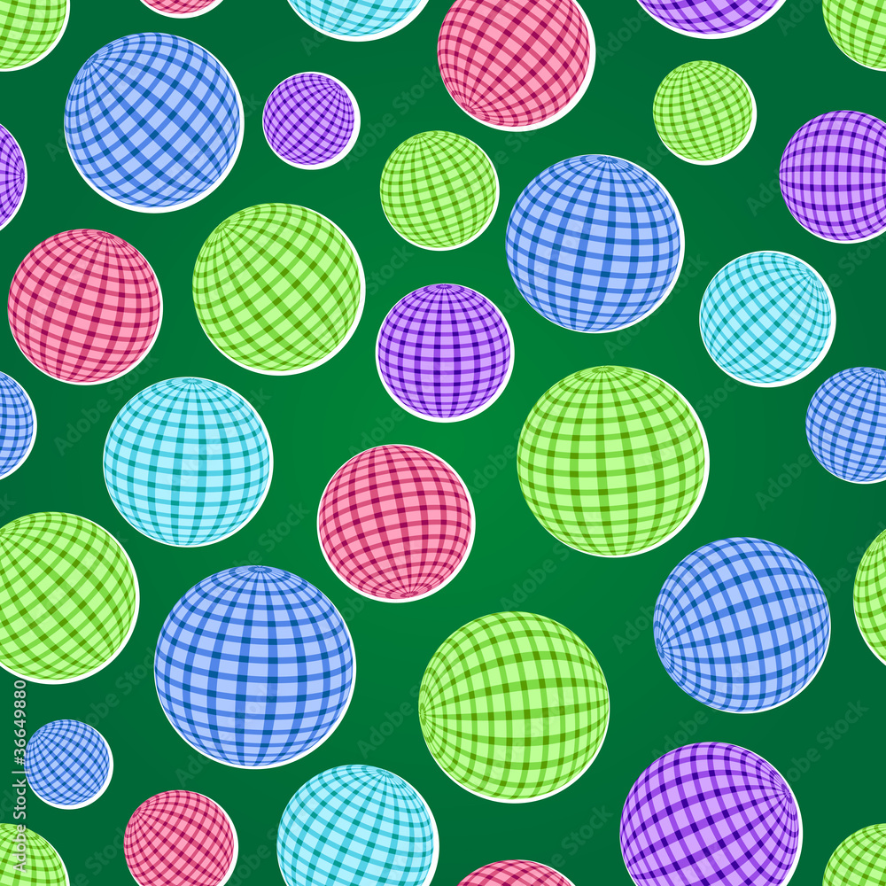 seamless pattern set with striped balls