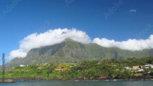 Time Lapse Clouds over Atuona, Hiva Oa, French Polynesia,