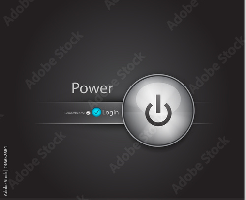Vector login page with power button