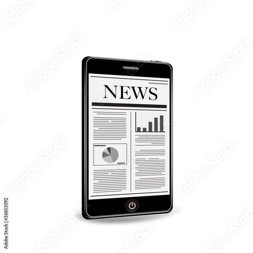 ベクター、スマートフォンで読む新聞