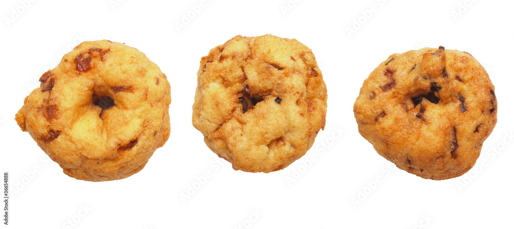 close up of indian vadai isolated on white close up of indian vadai isolated on white