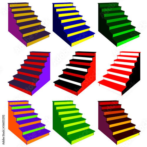 stair in various color combinations
