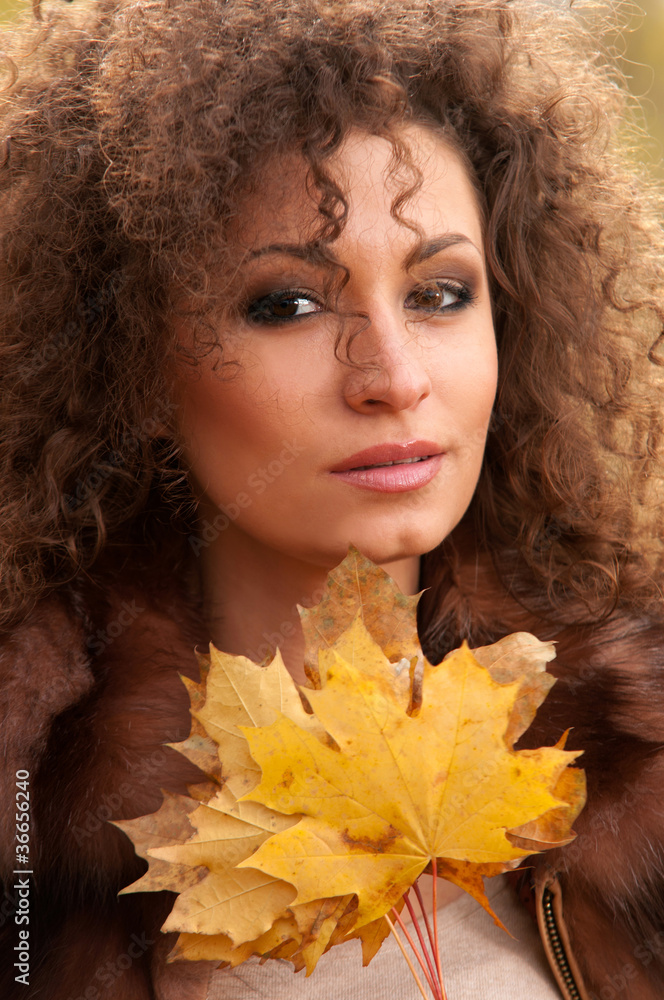 woman with leaves of the tree woman with leaves of the tree