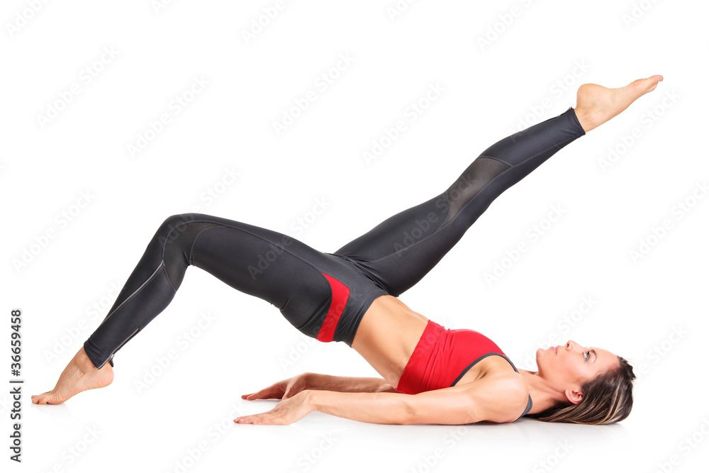 Attractive woman exercising