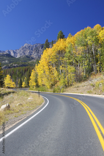 Colorado Mountain Highway in Fall